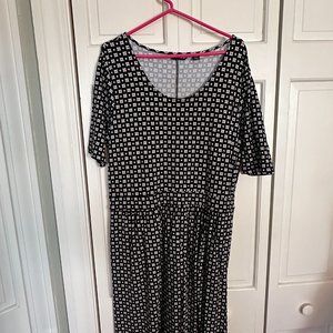 Lands' End Short Sleeve Midi Jersey Dress, Large/Tall